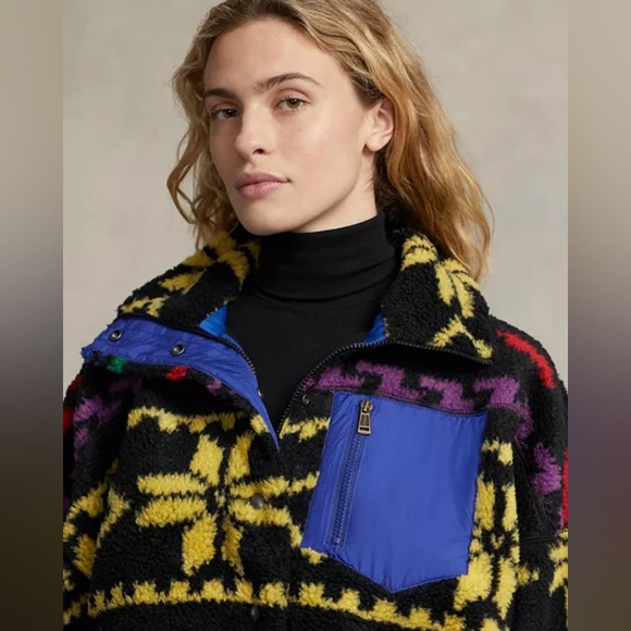 NWOT Polo Ralph Lauren L Tribal Gorpcore Indie Sleeze Ski Teddy Fleece Jacket - Picture 9 of 16